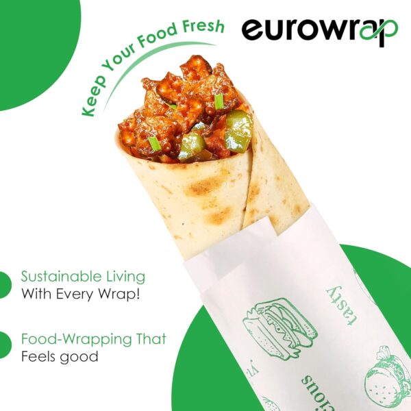 EUROWRAP Food Wrapping Butter Paper 10 Mtr (8+2) | Extra Thick Food Grade Wrap for Cooking, Baking, Packing, Serving & Roti | Non-Stick Multipurpose Parchment Paper | Kitchen Essentials