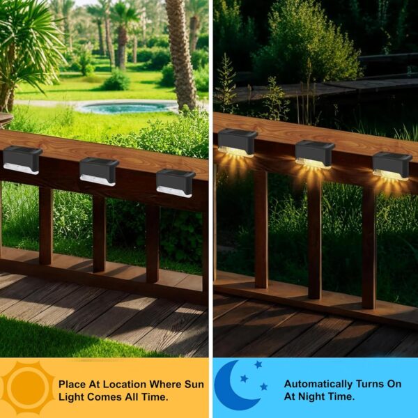 Solar Light Outdoor Garden Home Waterproof Stair Deck Pool Patio Fence Gate Yard Floor Step Railing Window Balcony Sunlight Pathway (4, Standard)