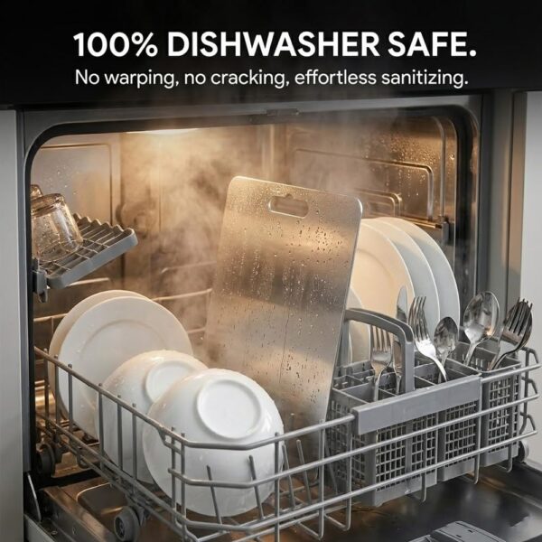 Herrlich Homes Rectangle Stainless Steel Chopping Board | with Steel Straw & Anti-Skid Silicon Pad | for Cutting Vegetables, Meat, Fish, Fruits | Chopping Board for Kitchen | M | 31 x 21 cm