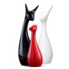 Xtore® Home Decor Lucky Deer Statue Family Piano Finish Ceramic Figures - (Set of 3, Red Black, White)