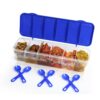 RILION Multipurpose 6-in-1 Masala Box for Kitchen| Airtight BPA-Free Plastic 6 Section Storage Container with 6 Spoons, 1800 ml Transparent Pickle Box for Spices| Dry Fruits, Snacks Pack Of 1 Blue
