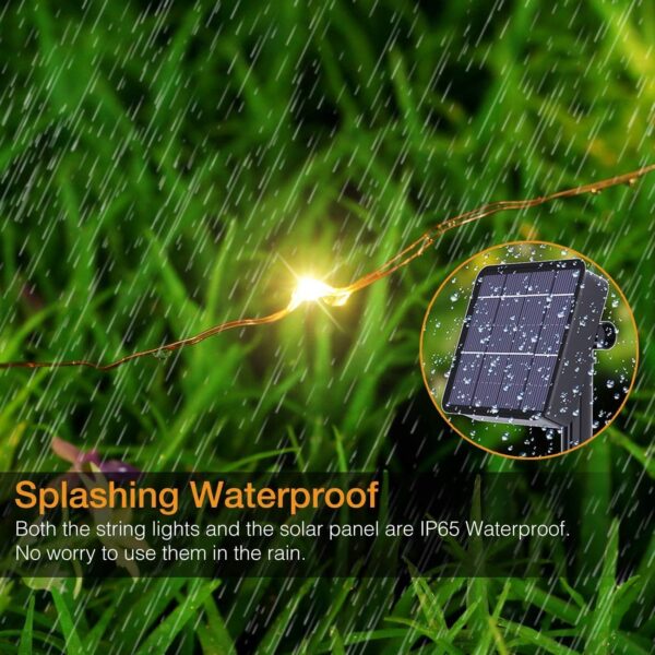 XERGY Solar Fairy String Light Outdoor, 39 Ft 120 LED with 800 mAh Inbuilt Rechargeable Battery IP65 Waterproof 8 Modes (Copper Wires, Sturdy Quality) for Garden Yard Diwali &Home Decor led Lights