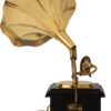 JaipurCrafts Premium Sparkle Square Gramophone Showpiece - 23 cm (Brass, Brown, Gold) (Black, Gold) (Black, Gold)