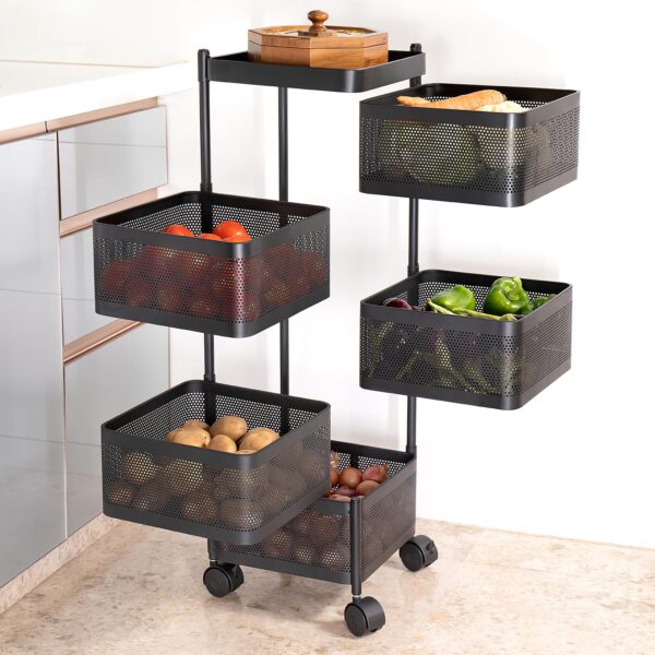 1772078878_Kitchenwell-Metal-Multi-Purpose-Trolley-Storage-Organizer-and-Kitchen-Accessories-Items-for-Kitchen-Storage-Rack-Square-Design-Fruits-Vegetable-Onion-Cutlery-Matt-Black-5-Layer-Drawer.jpg Kitchenwell Metal Multi-Purpose Trolley Storage Organizer and Kitchen Accessories Items for Kitchen Storage Rack Square Design Fruits & Vegetable Onion Cutlery (Matt Black, 5 Layer Drawer)