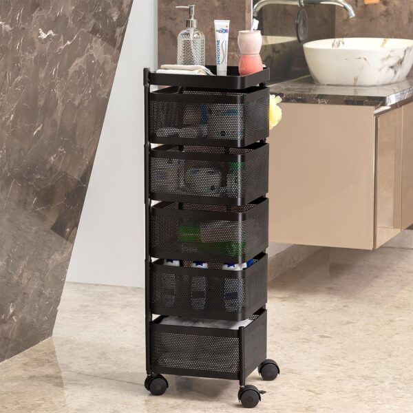 1772078879_Kitchenwell-Metal-Multi-Purpose-Trolley-Storage-Organizer-and-Kitchen-Accessories-Items-for-Kitchen-Storage-Rack-Square-Design-Fruits-Vegetable-Onion-Cutlery-Matt-Black-5-Layer-Drawer.jpg Kitchenwell Metal Multi-Purpose Trolley Storage Organizer and Kitchen Accessories Items for Kitchen Storage Rack Square Design Fruits & Vegetable Onion Cutlery (Matt Black, 5 Layer Drawer)