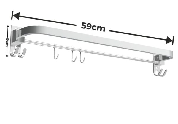 Gloxy Enterprise 24 Inch Wall Mounted Stainless Steel Bathroom Towel Hanger - Space-Saving - Durable Bathroom Accessories and Fittings - Easy Installation- (24 Inch, Chrome, Foldable)