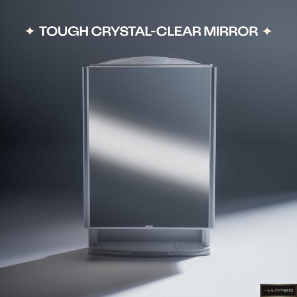 Happer Plastic Premium Multipurpose Wall Mounted Storage Cabinet with Mirror, Prime Look (White)