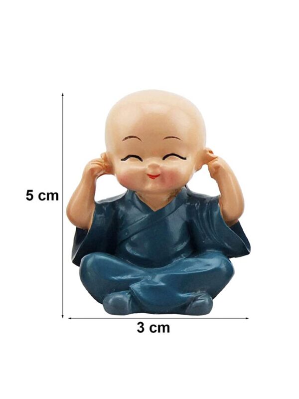 TIED RIBBONS Set of 4 Miniature Buddha Monk Statues for Home Decor and Gifts (Small, Multicolour) Resin