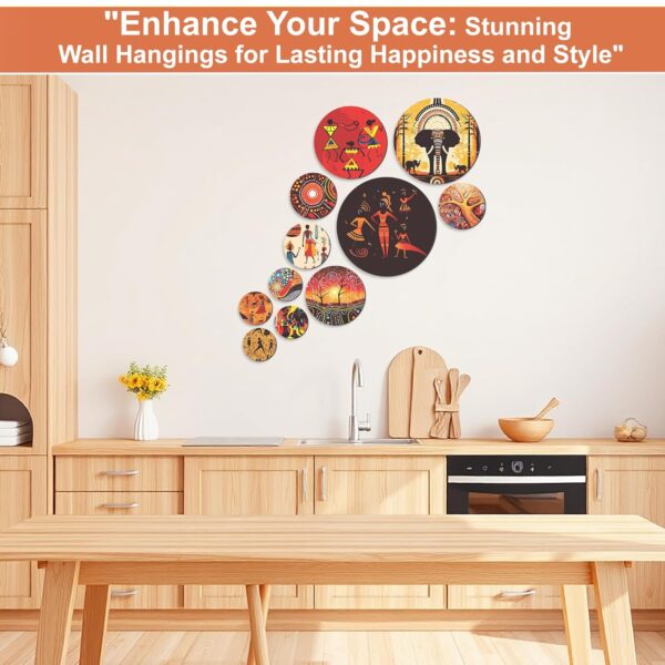 Wooden Wall Hanging For Home Décor, Set of 11, Living Room, Bedroom, Office Decoration (Rajasthani)