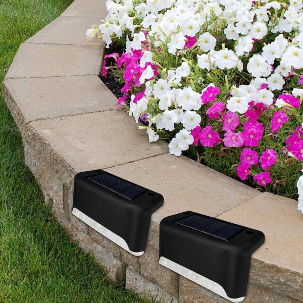 GIGALUMI Solar Deck Lights Outdoor Waterproof LED Automatic Motion Sensor Balcony & Garden Step Lights Weather-Resistant Wall Lamp for Patio, Pathway, Terrace, Stair & Home Decoration (Pack of 4)