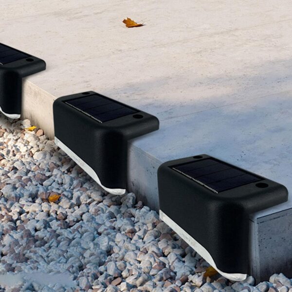 GIGALUMI Solar Deck Lights Outdoor Waterproof LED Automatic Motion Sensor Balcony & Garden Step Lights Weather-Resistant Wall Lamp for Patio, Pathway, Terrace, Stair & Home Decoration (Pack of 4)