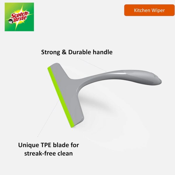 Scotch-Brite Small wiper for Kitchen, Bathroom, Dinning tables, car windows wiping, instant dry surface, Superior TPE Blade, moulded handle