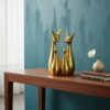 Xtore® Home Decor Lucky Deer Statue Family Metallic Gold Finish Ceramic Figures | | Elegant Family Deer Showpiece for Living Room, Office, Hall, Shelf Decoration - (Set of 4, Golden Set)
