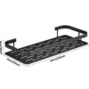 2 Pcs Aluminium Bathroom Wall Shelf Organiser, 30 cm, Adhesive Mount Storage Rack with Installation Kit (Black)
