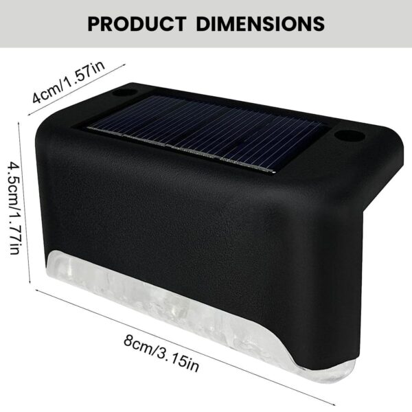 GIGALUMI Solar Deck Lights Outdoor Waterproof LED Automatic Motion Sensor Balcony & Garden Step Lights Weather-Resistant Wall Lamp for Patio, Pathway, Terrace, Stair & Home Decoration (Pack of 4)