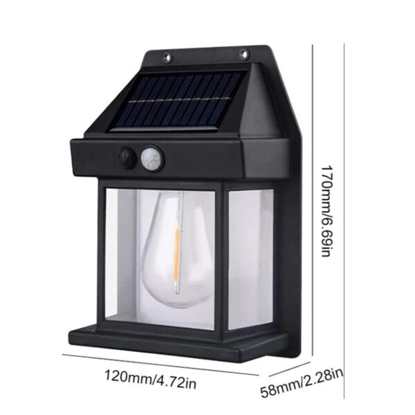 GIGALUMI Solar Wall Lights Outdoor | Motion Sensor Waterproof LED 3 Modes Sconce Solar Lamp | Auto-Charging Exterior Security Light for Porch, Patio, Garden, Balcony & Pathway (Warm Yellow, 1 Pc)