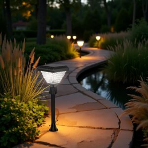 Homehop Garden Solar Light 10 LED Outdoor, Pathway, Home Decor, Waterproof, Decorative, Landscape,Bollard Lamp 2200mAh with Remote Control (ABS+PC,RGB)