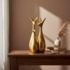 LIFEHAXTORE® Home Decor Lucky Deer Family | Metallic Golden Finish Ceramic Figurine for Decor - (Set of 3, Golden)