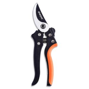 Sharpex Heavy Duty 8 Inch Garden Bypass Pruning Shears | SK5 Carbon Steel With Teflon Coating Blade | Tree Trimmers Secateurs, Plant Cutter For Home Gardening Scissors, Plant Branch Cutter For Tree