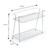 Stainless Steel Spice 2-Tier Countertop Trolley Container Kitchen Organizer For Boxes Utensils Dishes Plates For Home (Multipurpose Storage Shelf Shelves Holder Stand,Tiered Shelf