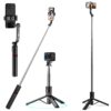 WeCool S6 Reinforced Bluetooth Selfie Stick with Tripod Stand, 45inc/ 113cm Long Selfie Stick with 6-Section Stable Base, Detachable Mobile Holder, Compatible with Mobile/GoPro for Video & Photoshoot