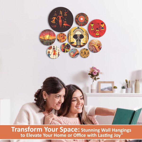 Wooden Wall Hanging For Home Décor, Set of 11, Living Room, Bedroom, Office Decoration (Rajasthani)