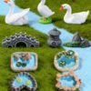 10Pcs Miniature Decorative Items, Mini Village Decor Set for Home, Garden, Fairy Landscape, Wedding, Valentine Gifts, DIY Craft, Office Desk, Car Dashboard Ornaments