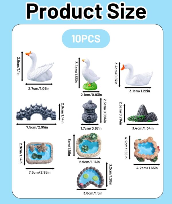 10Pcs Miniature Decorative Items, Mini Village Decor Set for Home, Garden, Fairy Landscape, Wedding, Valentine Gifts, DIY Craft, Office Desk, Car Dashboard Ornaments