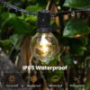 SK20 G40 Outdoor String Lights 50ft Decorative LED Bulbs IP65 Waterproof Shatterproof Indoor/Outdoor Lighting 0.6W Energy Saving Hanging Light for Backyard Terrace Garden Balcony (50+2 Bulbs)