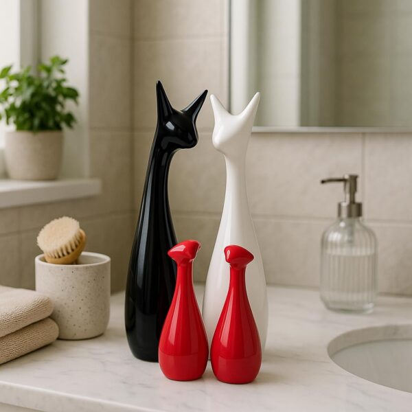 1772440020_Home-Decor-Lucky-Deer-Family-Statue-Piano-Finish-Ceramic-Figures-Set-of-4-Red-Black-White.jpg Home Decor Lucky Deer Family Statue Piano Finish Ceramic Figures - (Set of 4, Red Black, White)