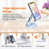 Elfora 360° Rotating Mobile Phone Stand | Foldable, Height & Angle Adjustable Phone Holder for Desk | Portable & Stable Design | Compatible with iPhone, Samsung, Vivo, Oneplus & All Smartphones(White)