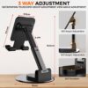 1772493297_WeCool-T1-Mobile-Stand-for-Desk-with-360°Rotation-Stable-Metalic-Round-BaseTabletop-Phone-Stand-with-Height-View-Angle-AdjustmentPortable-Phone-Holder-for-SmartphonesTabletsKindles-for-iPad.jpg WeCool T1 Mobile Stand for Desk with 360°Rotation & Stable Metalic Round Base,Tabletop Phone Stand with Height & View Angle Adjustment,Portable Phone Holder for Smartphones,Tablets,Kindles & for iPad