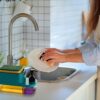 MARKWELL Plastic 3 in 1 Dish Soap Liquid Pump Dispenser Sponge Holder for Sink Countertop Kitchen Bathroom Multi-Color