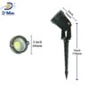 D'Mak 3 Watt and Spike Focus 'IP65 ' Water Resistant and Adjustable 180° Black Aluminium Body Outdoor LED Garden Lights (Warm White) - Pack of 10
