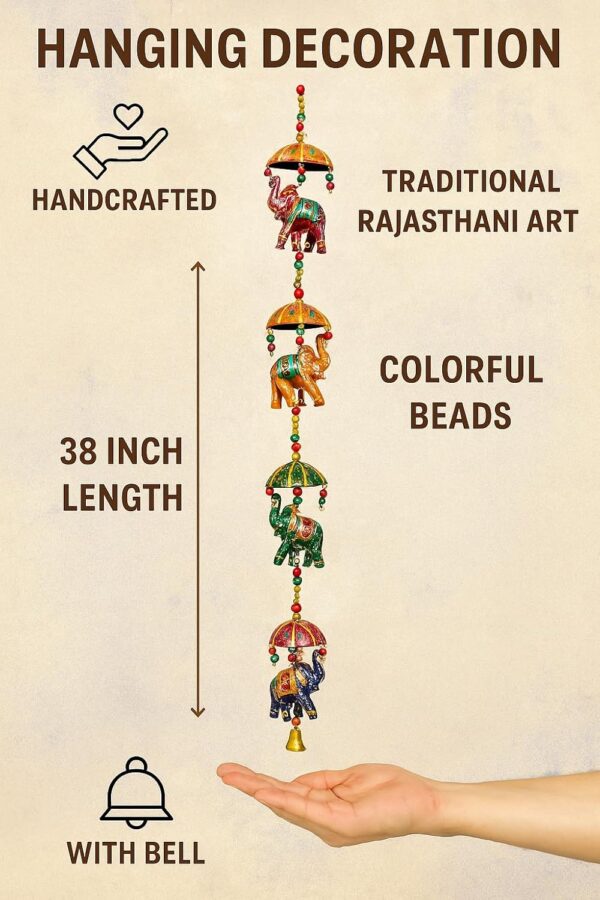 1772523250_CDM-Handcrafted-Rajasthani-Wall-Hanging-Ethnic-Decorative-Hanging-with-Beads-Bell-Home-Decor-for-Door-Wall-Balcony.jpg CDM Handcrafted Rajasthani Wall Hanging | Ethnic Decorative Hanging with Beads & Bell | Home Decor for Door, Wall, Balcony