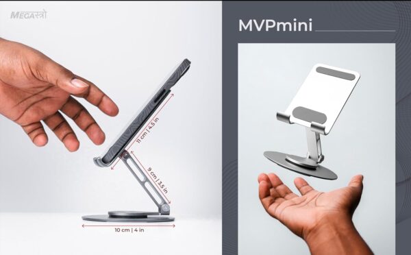1772540408_Aluminum-360-Rotatable-PhoneTablet-Stand-Under-10inch-MVPmini-Adjustable-Sturdy-and-Versatile-Universal-Compatibility-Hands-Free-Viewing-Metallic-Silver.jpg Aluminum 360 Rotatable Phone/Tablet Stand (Under 10inch) - MVPmini | Adjustable, Sturdy, and Versatile | Universal Compatibility | Hands-Free Viewing (Metallic Silver)