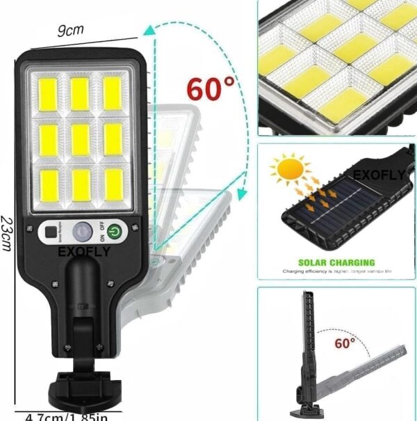 180W Led Solar Street Light Outdoor,10000LM IP65 Waterproof Solar Security Flood Lights Outdoor Motion Sensor, Wired Security Solar Powered Flood Lights for Indoor, Outside, Yard, Garden