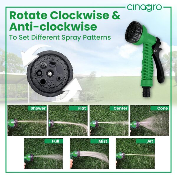 1772554847_Cinagro-Garden-Hose-7-Pattern-High-Pressure-Garden-Hose-Nozzle-Spray-Gun-Pressure-Control-Valve-360°-Adjustable-Leak-Proof-Gardening-Washing-Water-Spray-for-Plants-with-1-Clamp.jpg Cinagro Garden Hose 7 Pattern High Pressure Garden Hose Nozzle Spray Gun, Pressure Control Valve, 360° Adjustable & Leak Proof, Gardening Washing Water Spray for Plants (with 1 Clamp)