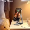 UGREEN Cell Phone Stand Adjustable, Aluminum Holder for Desk, Foldable, Compatible with iPhone 17 Pro Max, Galaxy S24 Ultra, and More Devices up to 7.9'', Grey