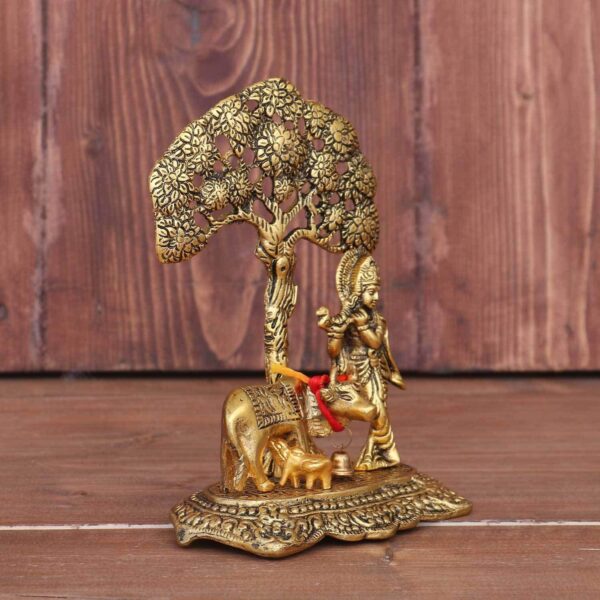 1772571278_KridayKraft-Prince-Home-Decor-Gifts-Metal-Krishna-With-Cow-Standing-Under-Tree-Plying-Flute-Gold-12.5X8X16Cm-1-Piece-figuresReligious.jpg KridayKraft Prince Home Decor & Gifts Metal Krishna With Cow Standing Under Tree Plying Flute (Gold, 12.5X8X16Cm), 1 Piece, figures;Religious