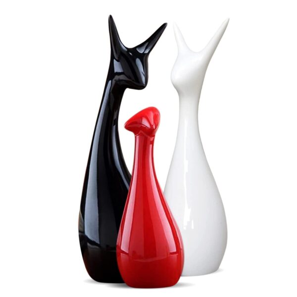 1772600601_Home-Decor-Lucky-Deer-Statue-Family-Ceramic-Figures-Set-of-3-RedBlack-White-Color.jpg Home Decor Lucky Deer Statue Family Ceramic Figures - (Set of 3, Red,Black & White Color)