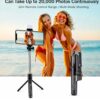 S1 Selfie Light Stick with Tripod Stand, 3 in 1 Multifunctional Design, Rechargable LED Light with Two Brighness Levels for Make up, Selfie, Vlogging & Photo Shoot, Selfie Stick with Bluetooth Remote