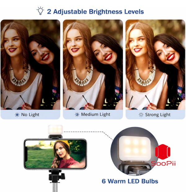 S1 Selfie Light Stick with Tripod Stand, 3 in 1 Multifunctional Design, Rechargable LED Light with Two Brighness Levels for Make up, Selfie, Vlogging & Photo Shoot, Selfie Stick with Bluetooth Remote