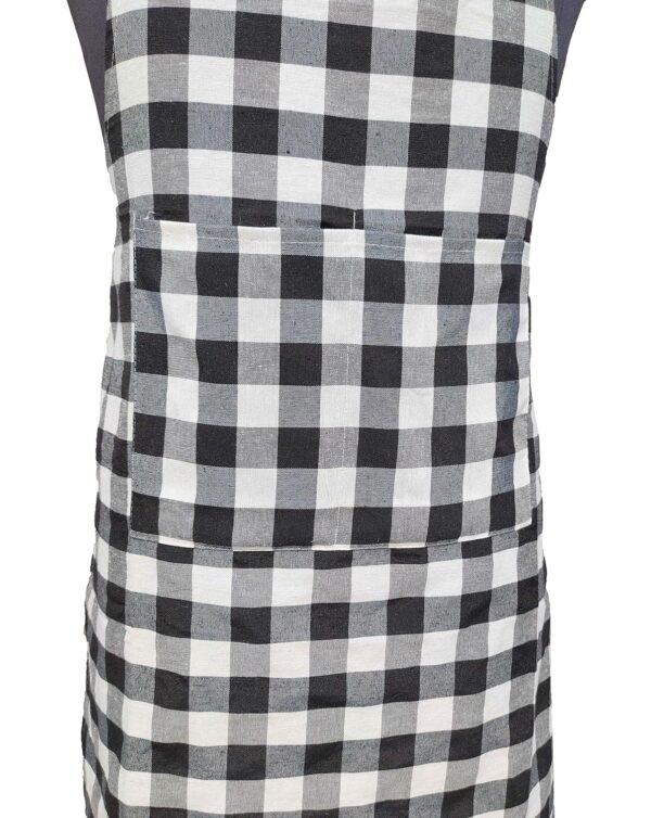 GLUN Waterproof Unisex Kitchen Checkered Design Apron with 2 Front Centre Pocket With Adjustable Neck Strap (Pack Of 2)