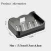 Self-Adhseive Bathroom Soap Holder with Drainage Tray Wall Mounted Soap Sponge Holder Organizer Accessories (Black, Pack of 2),Plastic
