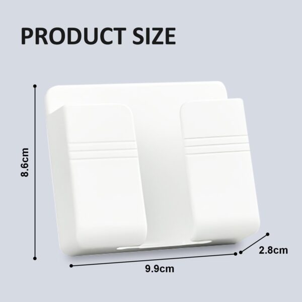 Prolet Wall Mounted Mobile Holder & Storage Case for Remote with Charging Port, Adjustable Viewing Angle, Multi-Purpose Wall Stand for Phones, Tablets & Electronics – White (Pack of 3)