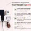 Wall Mobile Holder | Multi-Purpose Mobile Stand | Remote Holder & Mobile Charging Stand, Phone Stand for Charging with Pen and Key Holder Useful Gadget-White