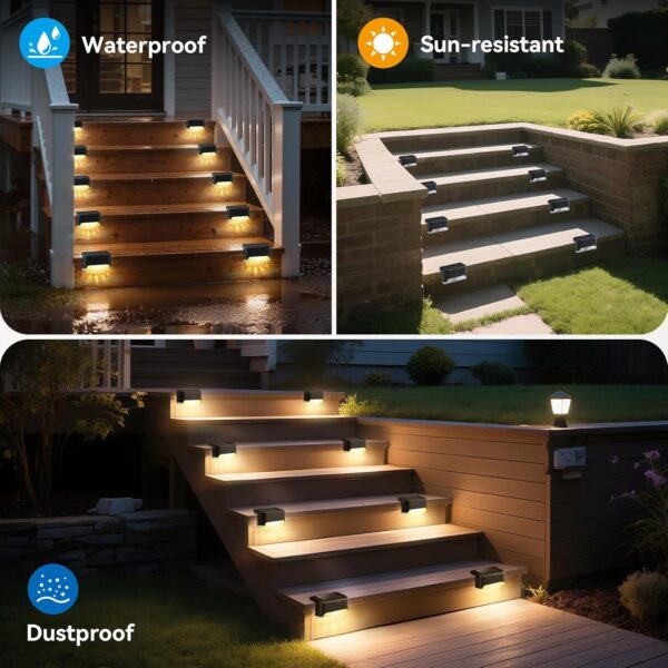 Solar Light Outdoor Garden Home Waterproof Stair Deck Pool Patio Fence Gate Yard Floor Step Railing Window Balcony Sunlight Pathway (8, Standard)
