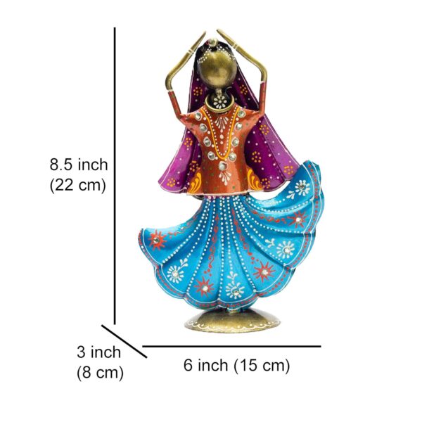 Set of 3 Metal Figurine Dancers Home Decor Item for Living Room, Bedroom, Wedding Festive Housewarming Gift Showpiece Rajasthani Dancing Dolls