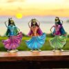 Set of 3 Metal Figurine Dancers Home Decor Item for Living Room, Bedroom, Wedding Festive Housewarming Gift Showpiece Rajasthani Dancing Dolls